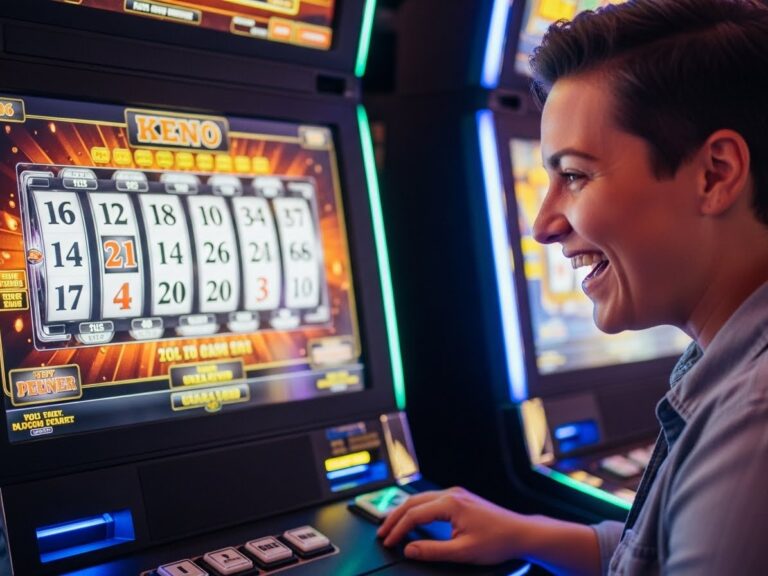 Happy person playing Keno online on secure game servers