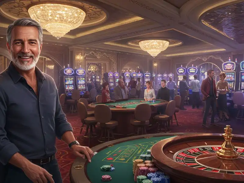 Happy man enjoying an online roulette game on Gamer PH