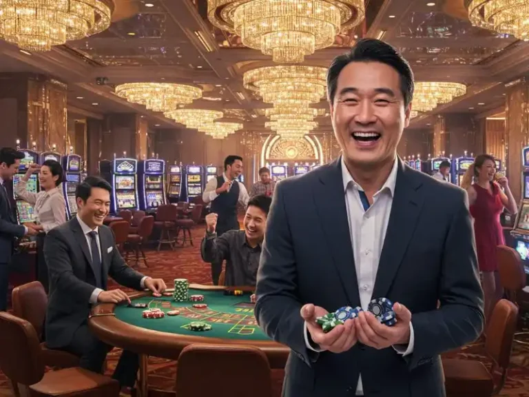 Happy man winning a poker game on Gamer PH