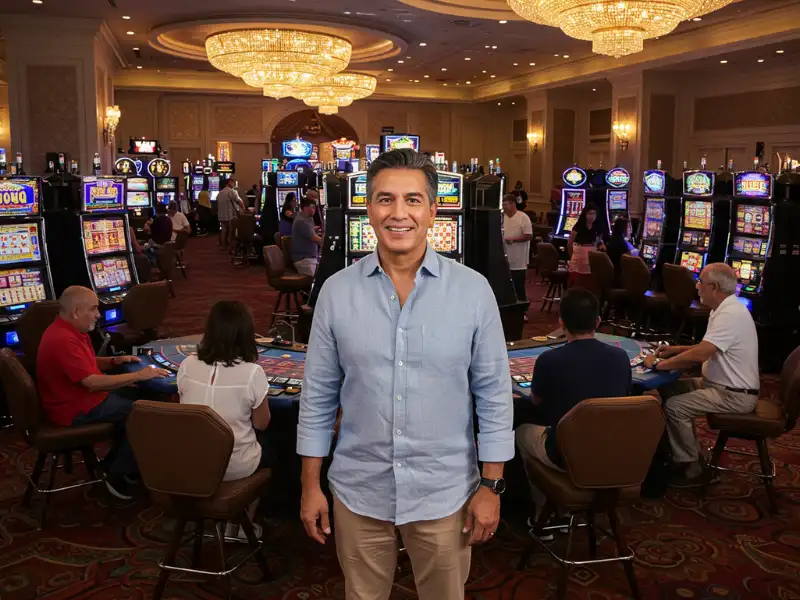 Super Ace: Happy man celebrating a big online casino win