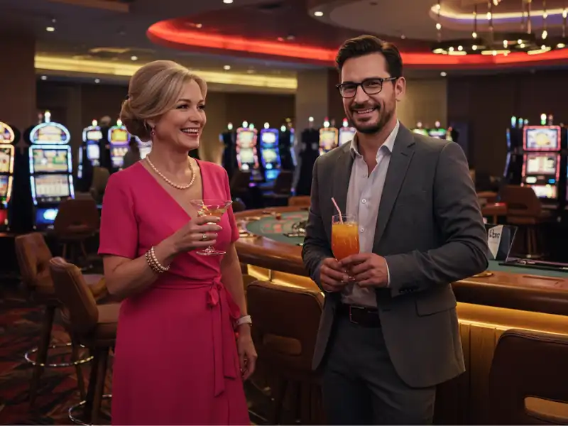 Happy couple playing Jili free poker game