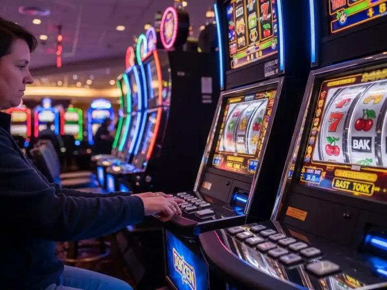 Person playing casino slot machines on a Gaming Web platform