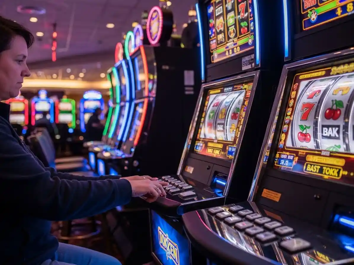 Person playing casino slot machines on a Gaming Web platform