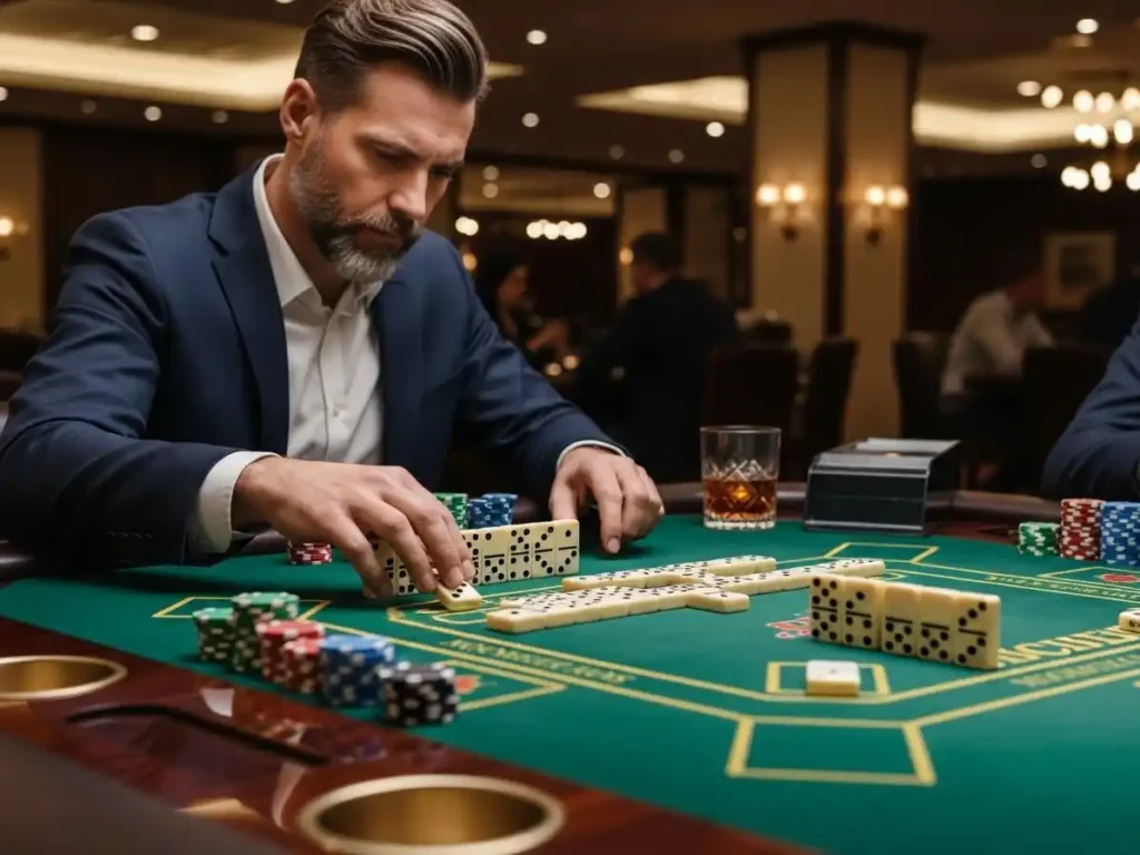 Player enjoying casino domino created by gaming developers