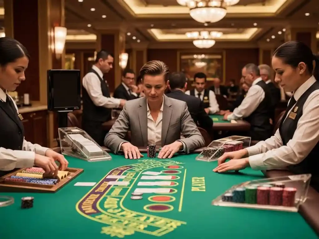 Casino baccarat table action powered by gaming services