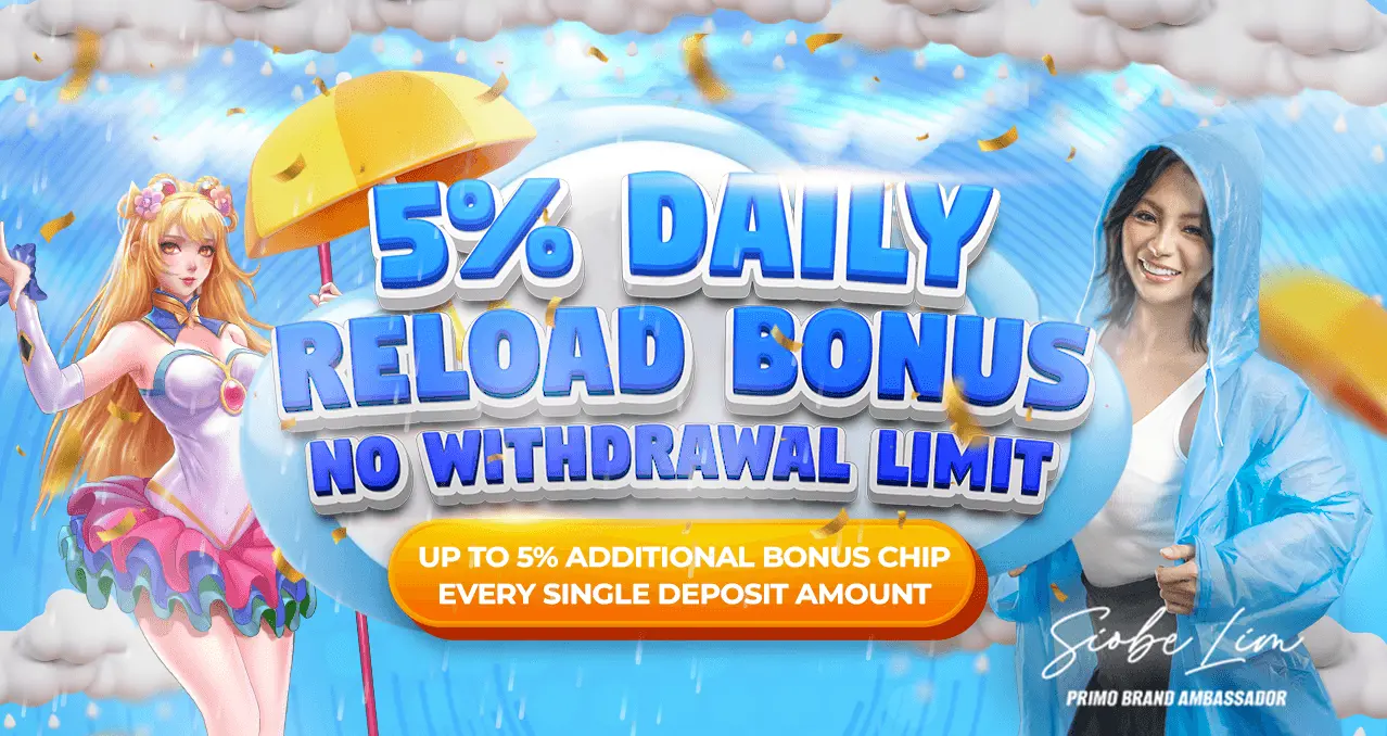 PrimoGaming88 - 5% DAILY RELOAD BONUS